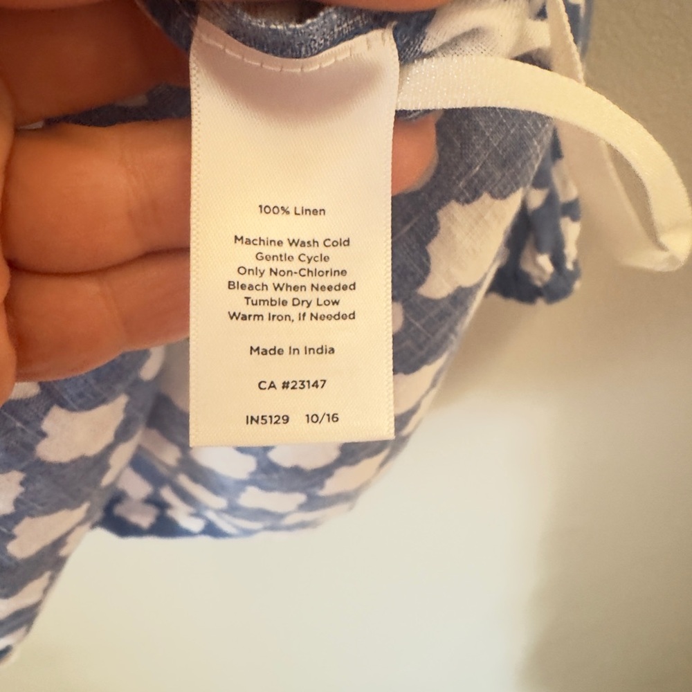 Talbots 3X blue and white linen three quarter length sleeve top 26/28 - Picture 4 of 5
